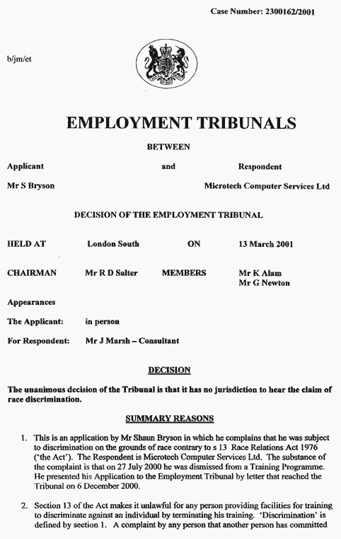 Employment Tribunal - 1